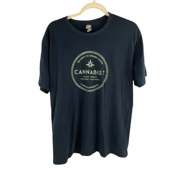 Next Level Apparel Cannabist Graphic Unisex T-Shirt L Blue Oversized Casual - Picture 9 of 9